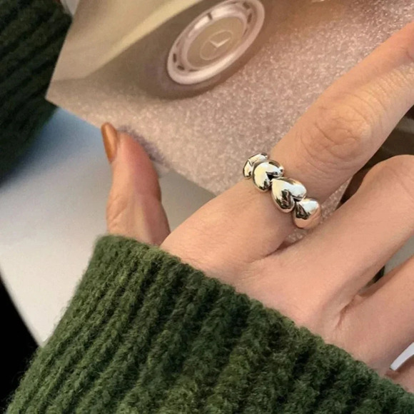 Minimalist 925 Sterling Silver Heart Wrap Ring Dainty Stackable Ring - Picture 2 of 6